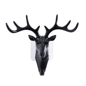 DFYER56 Black/White/Grey Deer Horns Hanger Plastic Antlers Deer Head Key Holder Personality Traceless Deer Horn Hook Home