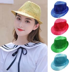Fashion Sequins Jazz Hat Masquerade Cosplay Panama Cap Stage Shiny Dance Performance Hat Men Women H260729