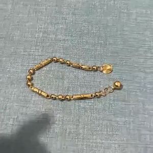 Womens Bamboo Pattern Anti-Fade Bracelet Saudi Gold Hexagon Bead S Buckle Transfer Bead Jewelry