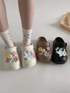 New Soft-Soled Cartoon Clogs For Women Summer Outdoor Wear Non-Slip Closed-Toe Beach Thick-Soled Shoes