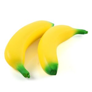 1/2pcs Banana Squishy Toy Soft PU Slow Rising Stress Reliever for Office Desk Decor Kawaii Anti-Anxiety Hand Fidget Toy
