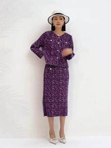 High-End Temperament Classic Style Fashion Suit Womens Printed Single-Breasted Long Sleeve Jacket or Dress #20230435 (Jacket dress and skirt are sold separay)