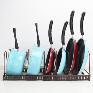 Extendable Kitchen Pots & Pans Storage Rack Kitchenware Dish Organizer Pot Pan Rack Holder