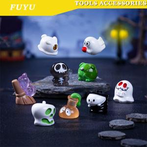 FUYU🔥🔥🔥 เครื่องประดับฟักทองฮาโลวีนเรืองแสง10-12ชิ้นรูปปั้นผีเรซินภูมิทัศน์ไมโครของขวัญตกแต่งเดสก์ท็อป