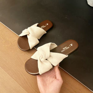 [Free Shipping] Korean-Style Slip-On Sandals For Women Summer Outdoor Wear 2026 New Model Flat Soft Sole Niche Design Suitable For Beach Outings
