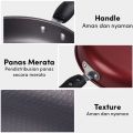 ORANGE Wajan Teflon Anti Lengket Diameter 26cm - Wajan Penggorengan Enamel Gagang Fry Pan  CG5. 