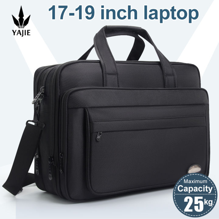 Large Briefcases For Men Canvas Tote Bag Laptop Case 15.6 Inch 17 Inch ...