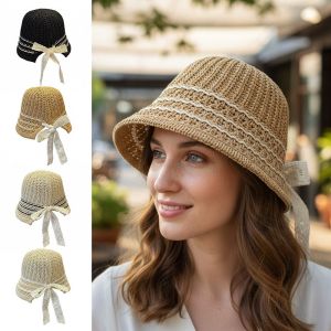 MAJESTICX Adjustable Womens Fisherman Hat Wide Brim Lace Sunshade Hat Portable Anti UV Bucket Hat Outdoor Holiday
