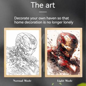 Malaysia Stock AVENGERS Light Photo Painting Decorative Sunshine Living Room Bedroom Wall Table Lamp Night 灯光画  Gift 礼物