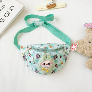 clu YF Labubu Cartoon Children Chest Bag Large Capacity Girls Outdoor Leisure Large Capacity Crossbody Bag FY ulc