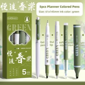 5pcs Colored Sketch Writing Drawing Pens for Journaling Planner Note Taking Adult Coloring Books Porous Fine Point Markers School Office Teacher Art Supplies