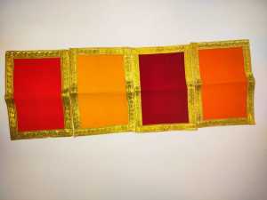 Small Pooja Mat Aasan Puja Aasan Decorative Cloth | Multipurpose Pooja Decorations (set of 4 pcs) Multicolour Aasan Mat