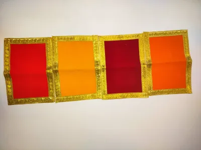 Small Pooja Mat Aasan Puja Aasan Decorative Cloth | Multipurpose Pooja Decorations (set of 4 pcs) Multicolour Aasan Mat