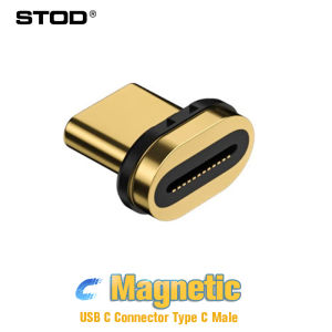 STOD Magnetic Type C Adapter Fast Charging Charger for Android Phone Cable Converter OTG USB C Connector USBC Extension Adaptor Magnet Plug Right Angle 90 Degree L Shape Elbow Thunderbolt 3 4 Extender 140W 5A PD Data Earphone Audio Jack Video 4K 8K Angled