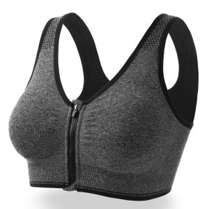 Plus Size Sport Bra For Women Zips Underwear Soft Breathable Shockproof Sports Bra Training Fitness Exercise Running Yoga Tops Bra