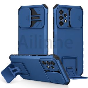 For Samsung Galaxy A12 A22 A32 A42 A52 A52S 4G 5G Case Slide Camera Armor Phone Case Strong Anti-Fall Push Window Bracket Protective Phone Cover
