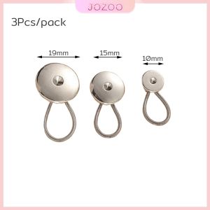 Jozoo 3Pcs/pack Adjustable Metal Jeans Button Spring Elastic Waist Extender for Pants/Skirt