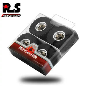 RS RC Mud Terrain Tires 1.0 Beadlock Wheel Rims Set for 1/24 RC Crawler Car Axial SCX24 FMS FCX24 Enduro24 AX24 (W1049-T1007)