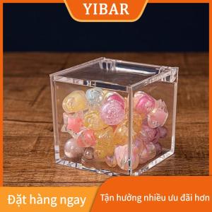 YIBAR Rõ ràng Acrylic vuông Cube hộp có nắp đậy bền Kẹo hộp nhiều sử dụng trong suốt trường hợp tổ chức container