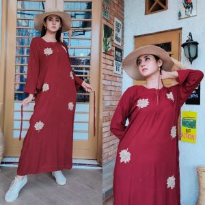 Jambol Joyo - Daster Kekinian Longdress Lengan Panjang Bahan Tebal Adem