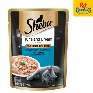 Sheba Adult Tuna and Bream Wet Cat Food 70g (12 pouches)