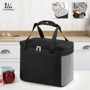 LouisWill กระเป๋าใส่อาหารตั้งแคมป์กระเป๋าเก็บความร้อนความจุมากกันน้ำผ้ากลางแจ้งกระเป๋าปิคนิคเก็บความเย็นรักษาความอบอุ่นกระเป๋าถือกระเป๋าน้ำแข็งสำหรับการเดินป่าชายหาดการตั้งแคมป์