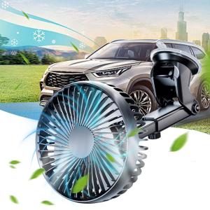 COD [Free Shipping]12V/24V Car Cooling Fan 360 Degree Adjustable Suction Cup Windshield Desk Fan 3 Speeds Auto Cooler Car Dashboard Fan
