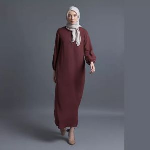 GAMIS ABAYA TERBARU MARUN // GAMIS BASIC POLOS BUSUI  // GAMIS MUSLIMAH // BAHAN SYAKILA PREMIUM // BISA COD