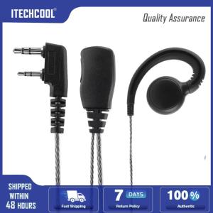 【NEW】 1.2m Earbud Earpiece 180 Swivel 2 Pin Ear Hook Headset Earpiece with Mic PTT for 2 Way Radio Walkie Talkie Accessories for Kenwood Motorola Boafeng