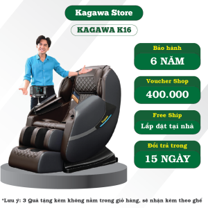 Ghế massage toàn thân cao cấp K16 đa chức năng công nghệ quét AI thông minh tự động dò tìm huyệt đạo có trang bị đai massage đùi chuyên biệt Kagawa K16 miễn phí vận chuyển lắp đặt tại nhà