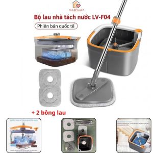 Bộ Cây Lau Nhà Tự Vắt Tách Nước Thông Minh Kèm 2 Bông Lau Bình Chứa Nước 3L Phù Hợp Cho Sàn Nhà