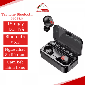 Tai nghe bluetooth Không dây S10 Pro V5.2 cao cấp Chống nước IPx7 Dung lượng Pin 3000mAh kiêm sạc dự phòngBH 12 Tháng - HANA SMART