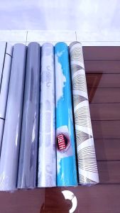 Wallpaper Dinding Motif Bata Hitam List Putih 10m x 45cm