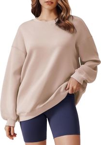 PinspARK  Womens sweatshirt oversized  2026  Autumn Clothing Long Sleeve  Y2K  Pullover Top Crew Neck Sweatshirt with Side Pockets
