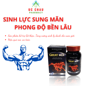 Great men bổ thận tăng cường sinh lý nam Great Men - Hộp 30 viên - Chống xuất tinh sớm