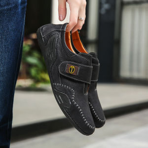 COD Sepatu Pantofel Pria Kulit Pantofel Santai Formal Handmade Sepatu Slip On Tanpa Tali Kantor Cowok 044