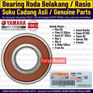 Laher Bearing Roda Belakang 6222 Mio M3 Z S Soul GT Xride Fino Freego 125 Xeon GT RC Karbu Original