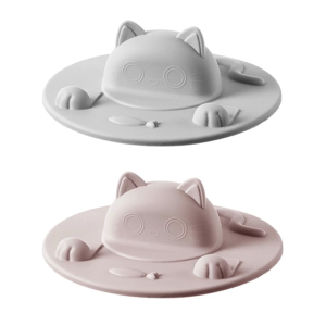 Cốc tái sử dụng bìa lớp nắp cốc bằng silicon đáng yêu mèo Cốc nắp leakproof kín cốc bao gồm dễ dàng để sử dụng