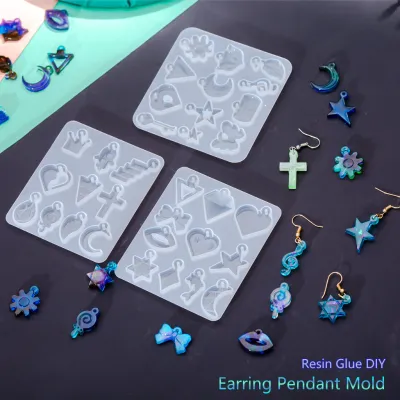 Gem pendant silicone mold epoxy resin diy making crystal patch mold