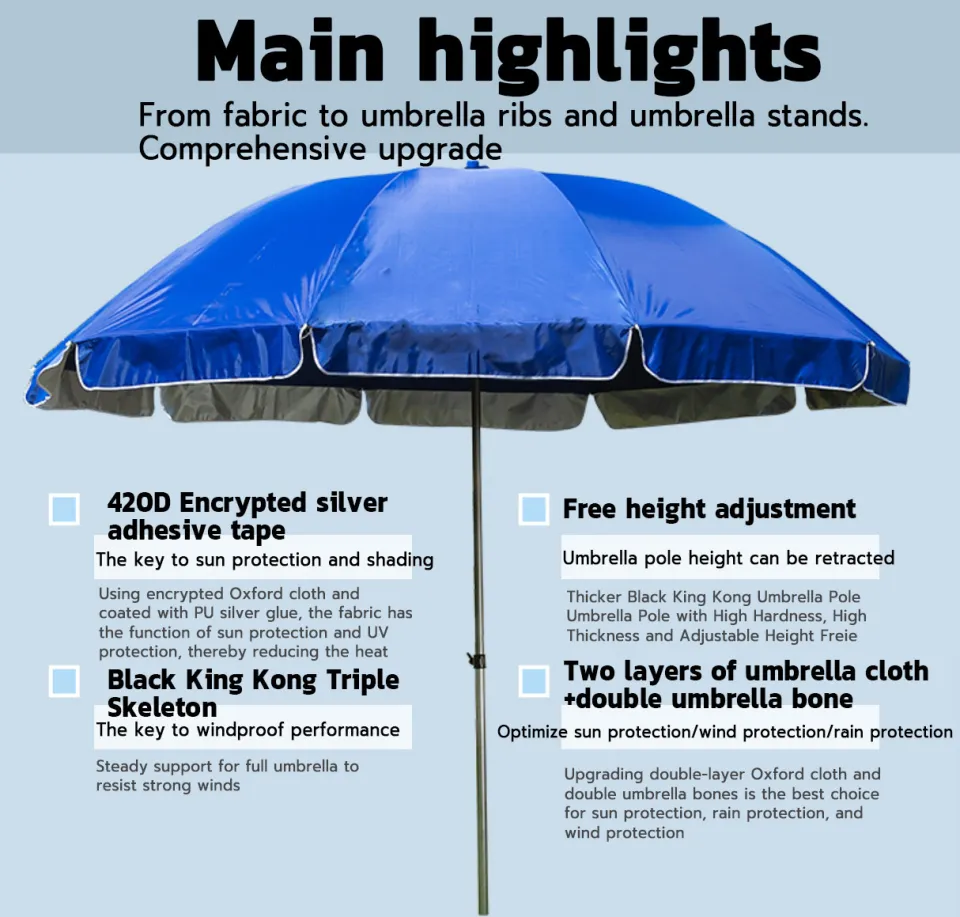 Folding Parasol Umbrella retractable with Silver Glue Coating