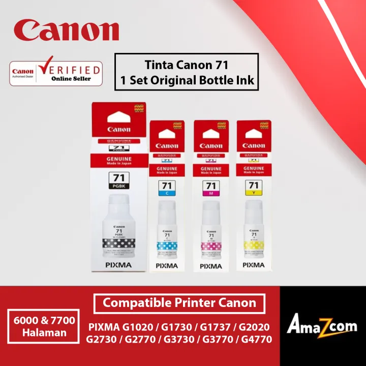 Kursi Datascript Tinta Canon 71 Ink Bottle Original Datascript Tinta Printer Canon G1020 ...