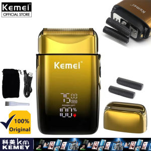 Kemei KM-TX10 Shaver For Men Hair Trimmer Hair Clipper Cut Razor Dual Foil Blades LED Display Shaving Machine Set