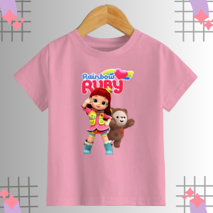 KOKO IMPORT - Baju Kaos Rainbow Ruby Anak Perempuan Umur 2-16 Tahun Free Gift