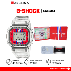 Jam Tangan Pria Casio G-Shock DWE-5600KS-7D Digital Red Dial Transparent Resin Band