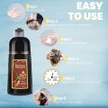 Black Hair Dye Shampoo 3 in 1 for Gray Hair, Hair Color Shampoo for Women and Men, Instant Shampoo Hair dye-100% Grey Hair Coverage (16.9 Fl oz). 