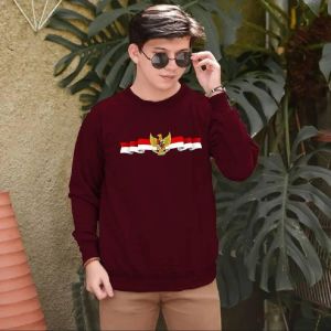 Sale Spesial Sweater Pria Wanita 17 Agustus Kaos Hut RI Crewneck Dirgahayu Ikn Sweter Garuda Merdeka