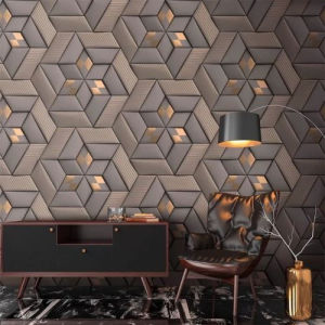 Wallpaper Dinding Wallpaper Sticker Ruang Tamu Motif Hexagonal 3D Panjang 8 Meter X 45 Cm