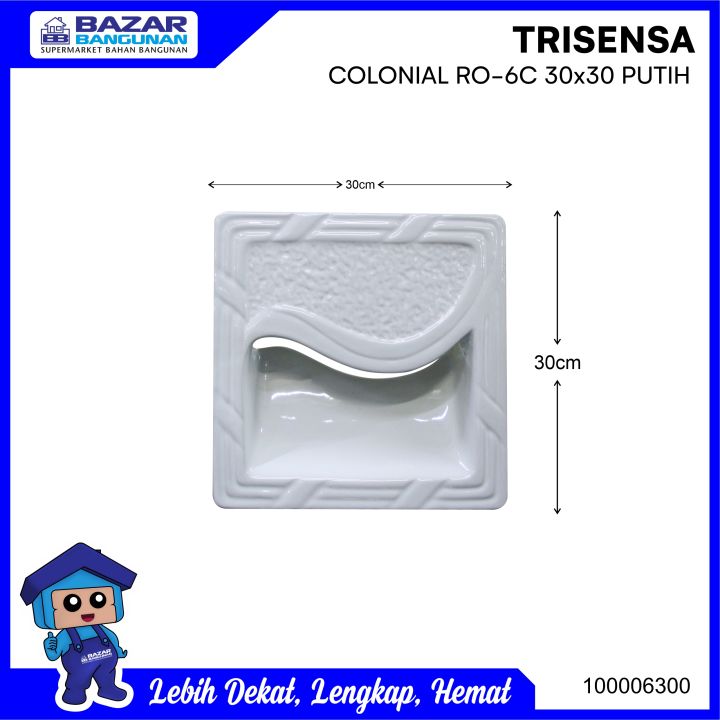 ROSTER ROOSTER LUBANG ANGIN TRISENSA 30X30 RO 6C COLONIAL WHITE PUTIH