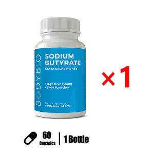 BodyBio Sodium Butyrate 60 Capsules Dietary Supplement Improves Digestion Boosts Metabolism