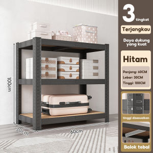 Rak Besi Siku 5 Susun Heavy Duty Rak Penyimpanan Gudang Serbaguna Kokoh untuk Rumah Dapur Toko Supermarket
